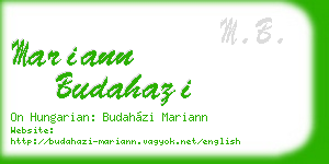 mariann budahazi business card