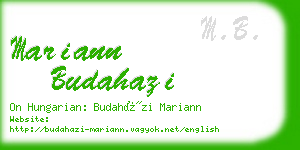 mariann budahazi business card